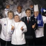 30-09-2002 Aad Ouborg, Tony Eyck, George Foreman, Cas Spijkers and Felice at studio in Amsterdam.

[keywords]Posed, Half Length, Eyecontact, Smiling[/keywords]